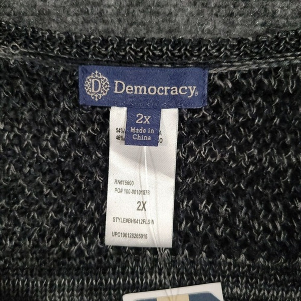 Democracy Crochet Fringe Hem Bohemian Poncho‎ Knit Sweater Womens XXL - Picture 6 of 10